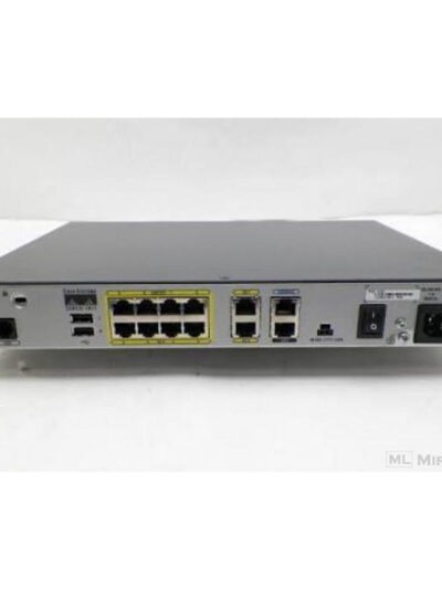 Cisco 1811 ISR Security router with dual 10/100 WAN ports, 8-port 10/100BASE-T switch, V.92 analog modem backup, Cisco IOS Advanced IP Services, 32 MB Flash, and 128 MB DRAM