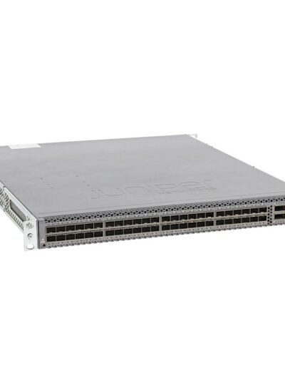 Juniper QFX5100, 48 SFP+/SFP ports, 6 QSFP ports, redundant fans, redundant AC power supplies, back-to-front airflow