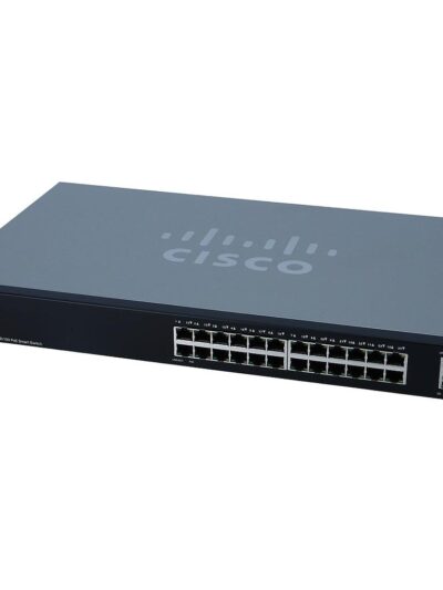Cisco Small Business 220 Series SF220-24P Smart Switch, 24-Port 10/100 PoE+ with 180W power budget & 2 Gigabit RJ45/SFP combo ports