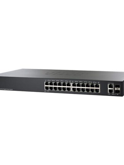 Cisco Small Business 220 Series SG220-26 Smart Switch, 24-Port 10/100/1000 & 2 Gigabit RJ45/SFP combo ports, for UK