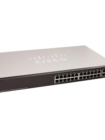 Cisco Small Business 500 Series SG500-28 Stackable Managed Switch, 24-Port 10/100/1000 & 4 Gigabit Ethernet (2 combo Gigabit RJ45/SFP & 2 1GE/5GE SFP) ports