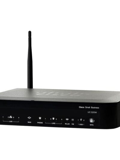 Cisco Unified Communications 320 Wireless 24 User configuration with 4 Analog ports (FXO), 4 Gigabit LAN ports