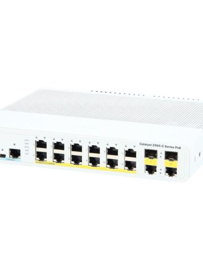 Cisco Catalyst Compact Switch 2960C PoE 12 10/100 FE PoE, 2x Dual Purpose Uplink (1G RJ45 o 1G SFP), LAN Base