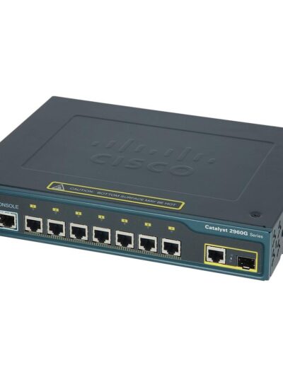 Cisco Catalyst 2960G 7 Ethernet 10/100/1000 ports and 1 dual-purpose uplink (dual-purpose uplink port has one 10/100/1000 Ethernet port and 1 SFP-based Gigabit Ethernet port, 1 port active), LAN Base Image