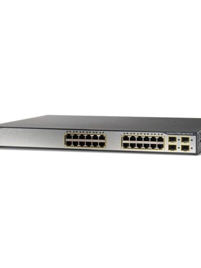 Cisco Catalyst 3750G Stackable 24 10/100/1000Base-T PoE Gigabit Ethernet ports & 4 SFP Uplink ports, IP Base software