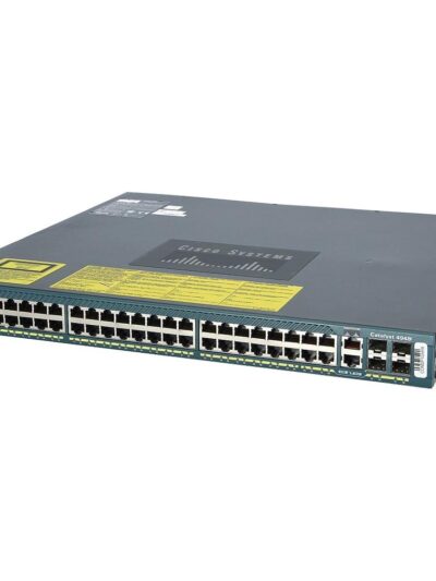 Cisco Catalyst 4948, 48 10/100/1000 ports, IP Base software image (RIP, static routes), one AC power supply, fan tray