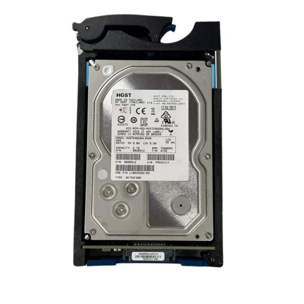 EMC 2TB 7.2K 3.5-inch SAS 6Gb/s Hard Disk Drive for VNX w/ caddy