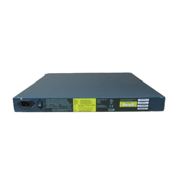 Cisco 11501 Content Services Switch including 8 10/100 Ethernet and 1 GE port, flash drive, and integrated AC power supply and integrated fan (optional SFP GBIC)