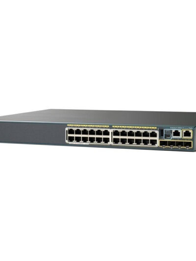 Cisco Catalyst 2960-SF 24 10/100 Fast Ethernet ports, 370W of POE/POE+ power, 2x SFP, FlexStack stacking (requires module), LAN Base software