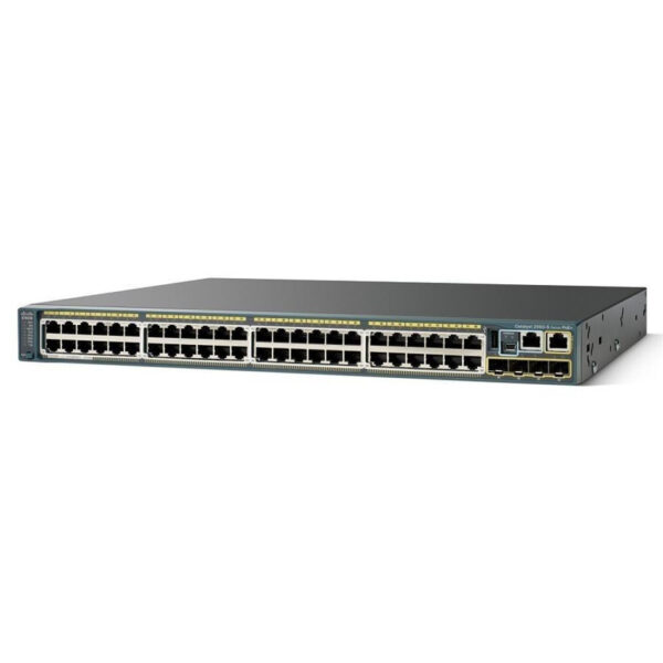 Cisco Catalyst 2960-SF 48 10/100 Fast Ethernet ports, 370W of POE/POE+ power, 4x SFP, FlexStack stacking (requires module), LAN Base software