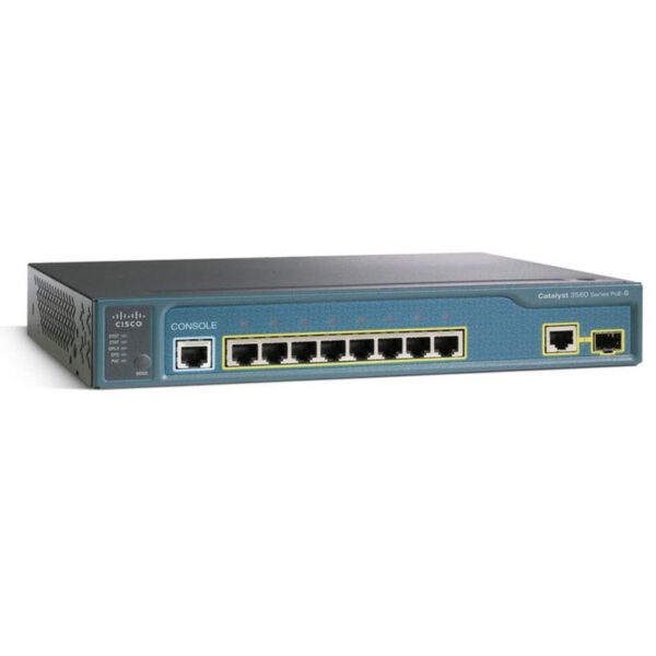 Cisco Catalyst 3560 Compact, 8x 10/100 PoE Ethernet Ports, 1 dual-purpose 10/100/1000 & SFP uplink ports, Standard Multilayer Image Image (IP Base)