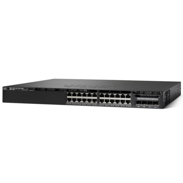 Cisco Catalyst 3650 Standalone with Optional Stacking 24 (16 10/100/1000 and 8 100Mbps/1/2.5/5/10 Gbps) Ethernet and 4x10G Uplink ports, with one 1100WAC power supply, 1 RU, LAN Base feature set