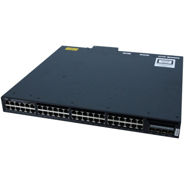 Cisco Catalyst Standalone with Optional Stacking 48 10/100/1000 Ethernet PoE+ and 4x1G Uplink ports, with one 1025WAC power supply, 1 RU, LAN Base feature set