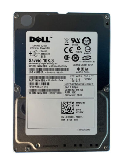 Dell 146GB 10K 2.5-inch SAS 6Gb/s Hard Disk Drive w/ caddy