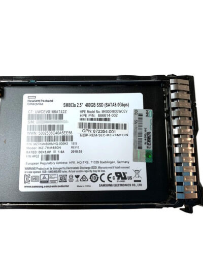 HPE 480GB 2.5-inch SSD SATA 6Gb/s Mixed Use SC Digitally Signed Firmware SSD w/ caddy