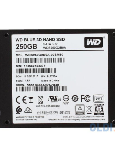 Western Digital 250GB 2.5-inch SSD SATA3 6Gb/s Blue SA510 Solid State Drive