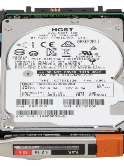 EMC 1.2TB 10K 2.5-inch SAS 6Gb/s Hard Drive for VNX w/ caddy